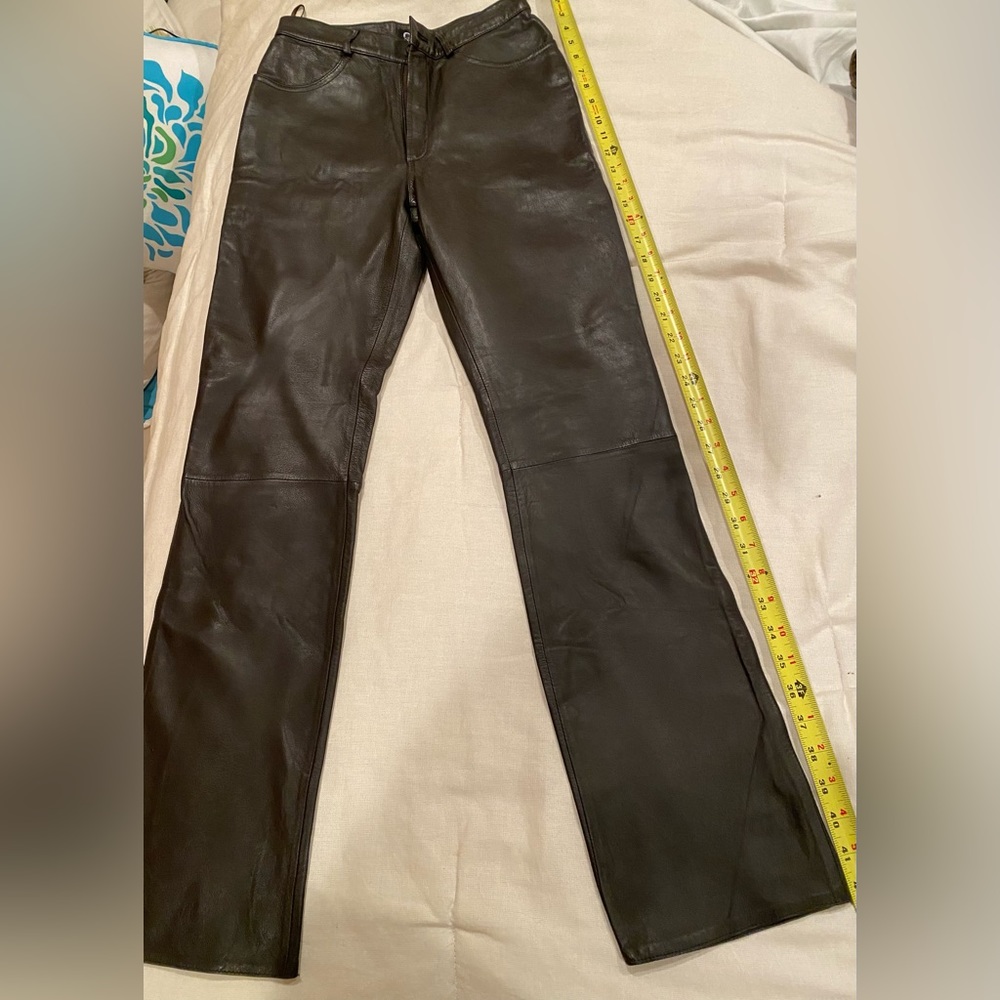Leather pants size 6 chocolate brown color